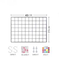 网格黑色铁丝网照片墙网格货架娃娃墙收纳展示墙上置物架 黑色加粗加硬35*45CM