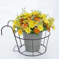 [三个装]阳台悬挂花架铁艺栏杆护栏窗台绿萝吊兰花盆挂架置物架 普通款古铜色 3个装