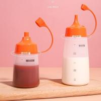 带刻度番茄酱挤酱瓶沙拉酱挤压瓶粗口果酱辣椒酱大容量食品级家用 180ml细口2个