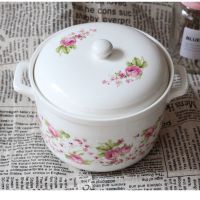 陶瓷调味罐耐高温泼辣椒油盐糖大号猪油罐油壶家用厨房套装调料罐 小号 玫瑰庄园无盖孔