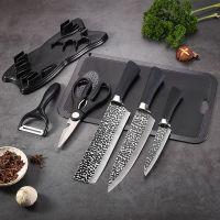 德国不锈钢锻打菜刀锋利厨房刀具锻打厨刀水果刀全套厨具菜板套装 老师傅手工锻打版(防粘) 防粘尖头厨师刀