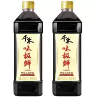 千禾生抽味极鲜酱油1L高鲜酱油特级头道生抽酿造酱油千禾旗舰店 味极鲜1L-2瓶