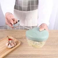 电动手动蒜泥神器压捣蒜器拉蒜器切蒜姜末蒜泥器蒜蓉搅碎机绞肉机 手动绿色(中号500ml)