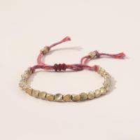 藏传祈福手链手工制作铜珠子情侣手链幸运手链男女学生文艺手链绳 淑女碧人(女款 8-19cm)