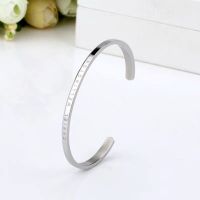 DW手镯情侣男女窄版开口手环韩版简约小众经典时尚饰品闺蜜送礼物 银色小号 无包装