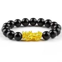 [真的很灵]麻将吞财貔貅手链转运开运守财男女通用麻将稳赢必发 黑曜石手串