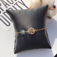 绿幽灵转运珠手链女ins不掉色旺事业简约森系草莓晶月光石朱砂石 生命之树[14k包金]