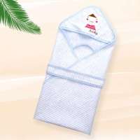 新生婴儿纯棉彩棉包被四季通用初生贴身加厚被抱毯裹被包巾襁褓被[12月1日发完] 彩棉老鼠抱被蓝色 85*85