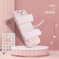 A类新生儿童枕头宝宝枕头0-1-3-6岁防偏头婴儿定型枕小孩枕头荞麦 粉色-小熊洛克(适合0-3岁) 定型枕