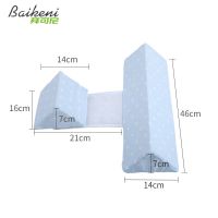 侧睡枕婴儿新款定型实用固定三角形靠枕枕头 蓝色精梳棉升级款