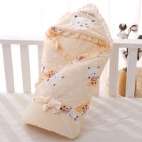 秋冬加大加厚可脱胆婴儿抱被 新生儿包被可拆内胆贝贝绒抱毯 黄色 100X100CM