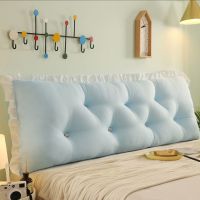 韩版床头板大靠垫软包可拆洗床上网红公主榻榻米卧室长靠枕床靠背 慕蓝-水洗棉 100*50*18cm独立内胆可拆洗
