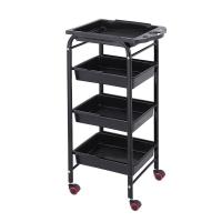 美发工具车 美发推车 发廊工具车 美容推车手推车5层理发 黑色四层经典轮窄滑道