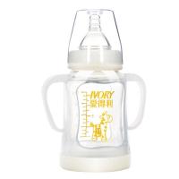 爱得利婴儿玻璃奶瓶宝宝宽口径防胀气新生儿童带保护套奶瓶带吸管 单个装奶瓶[无] A94-150ml(建议0-4个月