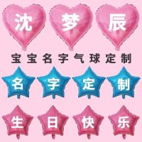 生日装饰品派对趴体女孩男生场景布置背景墙气球儿童周岁主题装扮 生日名字定制套装(不送打气筒点胶) 不带彩灯