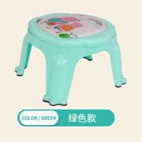儿童宝宝吃饭桌餐椅卡通靠背座椅塑料凳子0-5岁用安全吃饭小板凳 马卡龙绿无餐盘凳子款+收藏送卡通坐垫