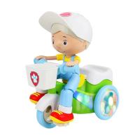 宝宝电动玩具车特技三轮车旋转儿童灯光音乐万向轮男孩抖音1-3岁 [升级版]小头男孩三轮车 标配[不带电池+螺丝刀]