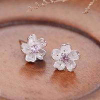 [套装]戒指耳环新款气质花朵手镯韩版闺蜜樱花纯银锁骨链项链女 樱花耳钉