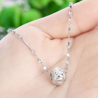 今日一折S925银项链女白搭锁骨链日韩简约气质吊坠送女友生日礼物 转运珠+扭片链+证书
