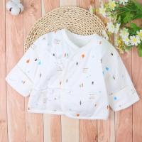 新生儿薄款半背衣和尚服宝宝秋衣初生婴儿衣服春秋打底夏无骨上衣 秋冬厚款带护手半背衣 52码一件装