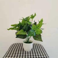 北欧客厅仿真绿植龟背绿植摆件假花ins风装饰小盆栽桌面摆设创意 35厘米绿萝2只+白盆