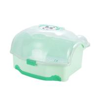 婴儿奶瓶收纳箱盒便携式大号宝宝餐具储存盒沥水防尘晾干架奶粉盒 绿