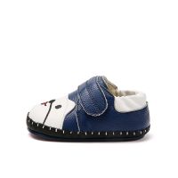 真皮宝宝学步鞋春秋男女宝宝鞋不掉0-1-2岁软底婴儿鞋子加绒加厚[11月5日发完] 宝蓝色单鞋 13码/鞋内长11cm
