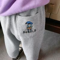 女童裤子2021秋冬外穿男童运动裤幼儿园神裤儿童洋气卡通束脚裤潮 灰色 春秋款 (适合15-25℃) 90