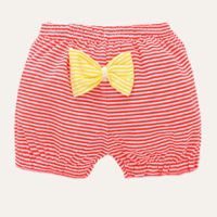 宝宝内裤女夏季纯棉1-3岁婴幼儿小裤衩短裤婴儿夏季0男女童三角面 (1条装)平角条纹红 90 建议18斤以内