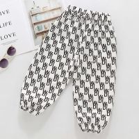 儿童防蚊裤女童男童裤子春夏2021新款洋气束脚运动裤宝宝童装外穿 白色 003 80 建议身高80-90cm