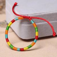 端午节五彩绳手链编织粽子儿童宝宝五月端桃篮保平安辟邪手绳礼物 伸缩素绳款 10cm(0-2月)
