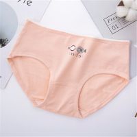 3-4条内裤女纯棉抗菌学生韩版少女士日系简约中低腰三角内裤头女 8838粉 1条装 M 55-75斤