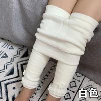 大PP裤冬开档加绒加厚婴儿裤子棉裤女0-1-3岁韩版宝宝打底裤外穿 白色 小花一体绒加厚 S码可开档建议[69-80身高