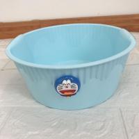 可爱脸盆学生宿舍洗脚盆塑料洗脸盆家用卫生间叮当猫宝宝洗澡盆 小号叮当猫头