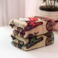 金号纯棉小毛巾全棉卡通小鹿童巾小孩毛巾可爱洗脸小毛巾儿童毛巾 绿色1条红色1条-[小鹿款]