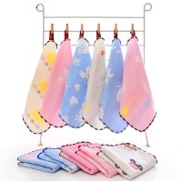 [3/5条装]多层纱布儿童毛巾纯棉洗脸巾吸汗巾婴幼儿口水巾 颜色图案混搭25*25方巾 三条装