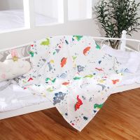 婴儿浴巾纯棉纱布宝宝洗澡毛巾被新生儿童用品抱被包被包巾吸水 二层105+105恐龙乐园