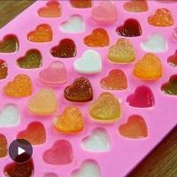 [买一送二]吃冰块硅胶模具网红空心冰格巧克力果冻蛋糕烘焙模具 55颗小爱心 送果味粉一包