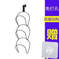 免打孔挂帽子架家用衣柜壁挂置物架创意门后挂架挂钩整理收纳神器 [送粘贴]-3环-黑