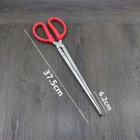 新品黄鳝夹抓泥鳅钳子防滑夹鳅防脱工具鳝鱼垃圾夹子铁钳赶海神器 塑柄37.5cm直口