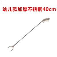 环卫垃圾夹子不锈钢铝合金可折叠双杆垃圾拾物器环卫工垃圾捡拾夹 幼儿款不锈钢夹1个((买2送1)