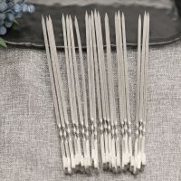 30/35/40cm不锈钢9字钩烧烤签子吊炉挂炉签子瓦罐岗扁签烤针带钩 吊炉扁签30cm[25支]送穿肉器