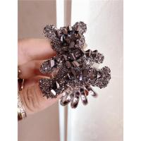 东大门新款水晶头绳弹力电话线丸子头皮筋满钻蝴蝶结小熊发圈 小熊一只(大)