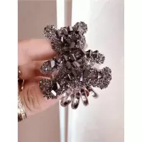 东大门新款水晶头绳弹力电话线丸子头皮筋满钻蝴蝶结小熊发圈 小熊一只(大)