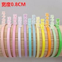 宽边防滑发箍韩版学生可爱头箍女碎发带齿简约小清新发卡洗脸发夹 马卡龙系列[宽0.8CM] 亮黑色