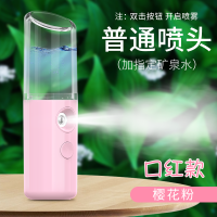 馨霖便携补水仪器蒸脸器纳米喷雾冷喷雾机美容仪面部保湿美白神器 [口红版普通喷口]樱花粉