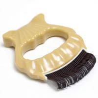 宠物贝壳梳子去浮毛掉除毛撸猫神器猫咪狗狗法斗牛梳毛清理器用品 A1咖啡色(短毛)