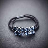 水钻头绳女扎马尾结实发绳头饰韩版简约橡皮筋皮套扎头发圈ins 四叶花(1条)