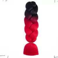 非洲脏辫假发黑人大辫子双色渐变雷鬼脏脏辫编发接发braids hair B1 黑色-大红色