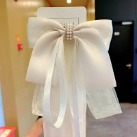 古风头饰汉服飘带发夹边夹古装发饰后脑勺蝴蝶结流苏半扎发超仙jk 白色蝴蝶结白飘带